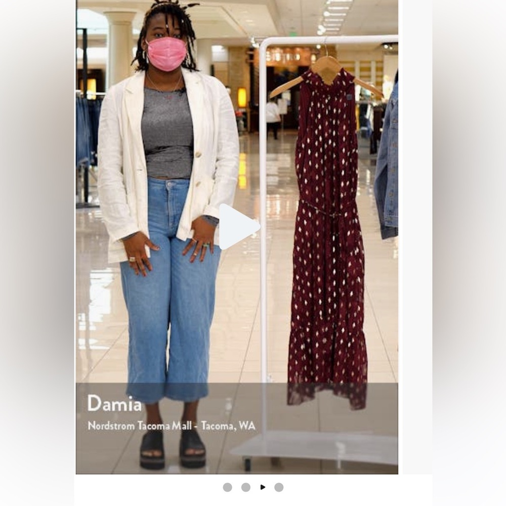 Donna Ricco Burgundy Gold Patterned Dress